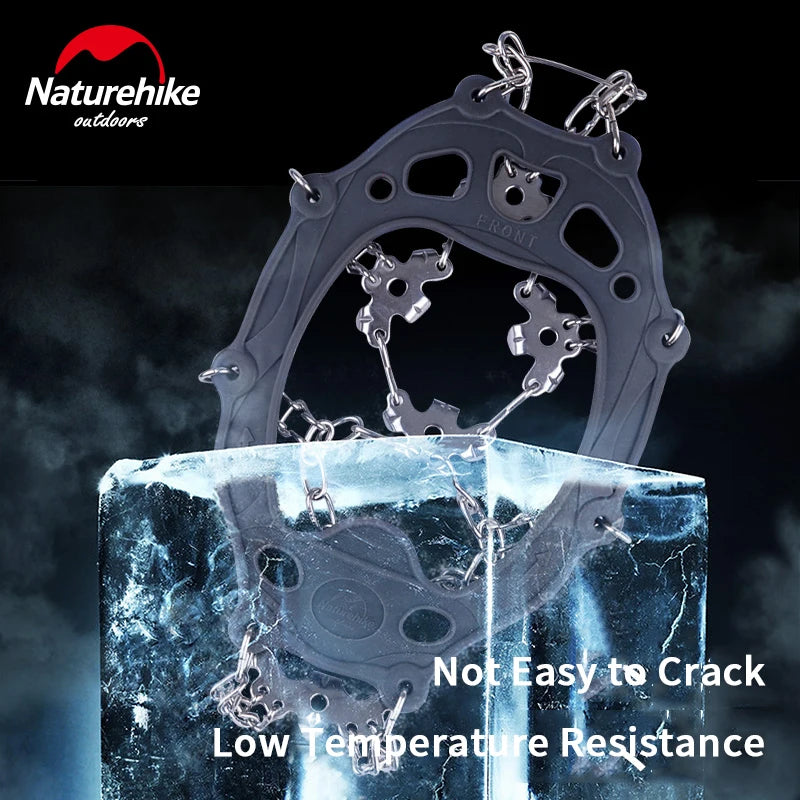 Naturehike 1pair 13 /19 Teeth Anti-slip Climbing Crampons Outdoor Ice Claws Snow Gripper Hiking Shoe Boot Grips Chain Spike