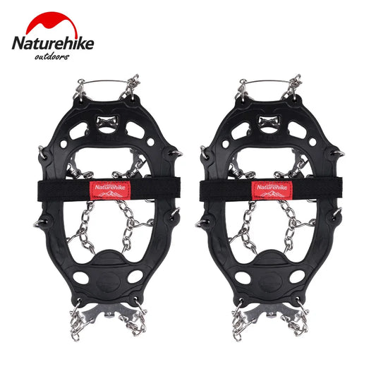 Naturehike 1pair 13 /19 Teeth Anti-slip Climbing Crampons Outdoor Ice Claws Snow Gripper Hiking Shoe Boot Grips Chain Spike