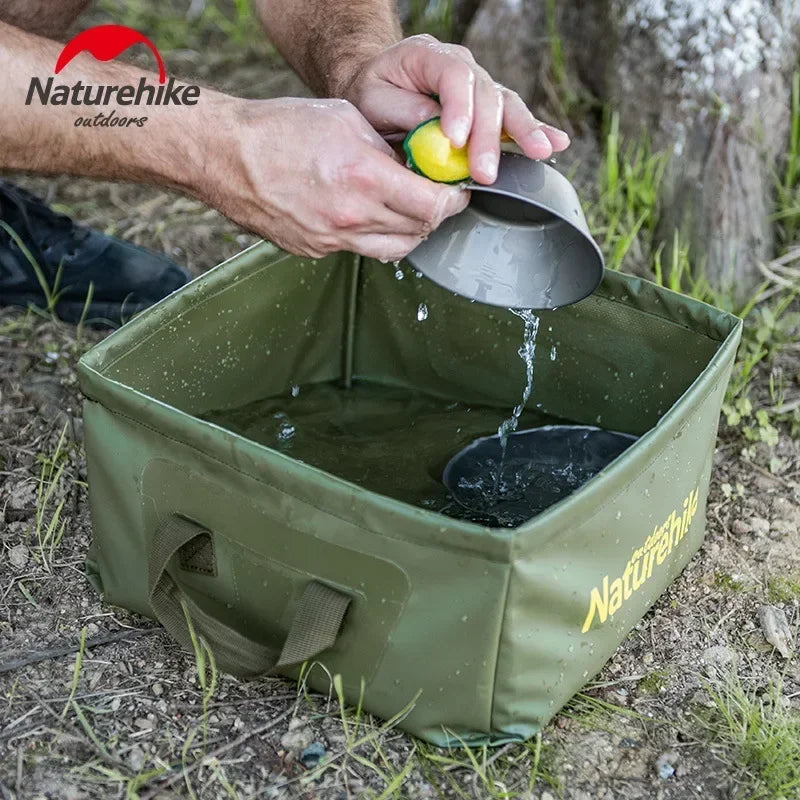 Naturehike-Car Water Bucket Collapsible Square Bucket Container Outdoor Multifunctional Portable Camping Washbasin 13L