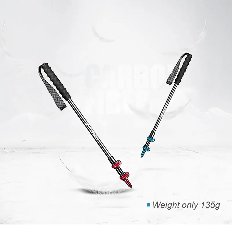 Naturehike Ultralight Carbon Fiber 3-section External Lock Trekking Pole Hiking Mountaineering Portable Cane