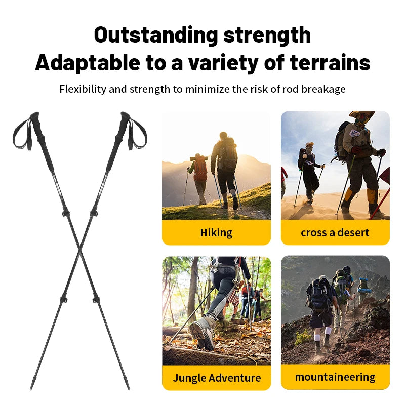 Naturehike ST03 Snow Pro Trekking Poles Outdoor Aluminum Alloy Camping Hiking Cane External Lock Telescopic Climbing Equipment