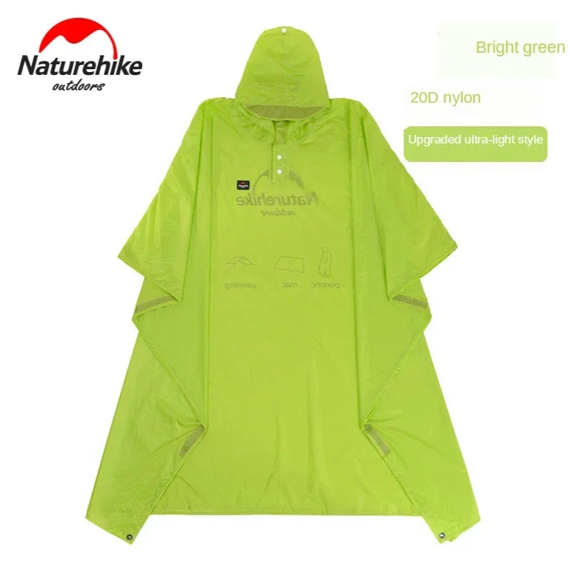 Naturehike Outdoor mountaineering walking 3 in 1 poncho Triad to groundsheet awning raincoat outdoor raincoat