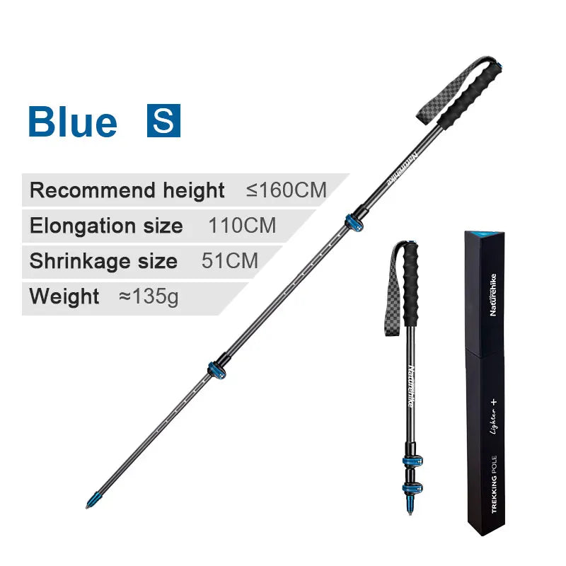 Naturehike Ultralight Carbon Fiber 3-section External Lock Trekking Pole Hiking Mountaineering Portable Cane