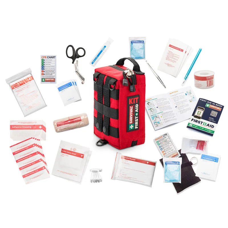 Empty/Complete Mini Car Emergency Trauma Kit Travel Medical Kit Survival First Aid Kit for Home Businesses Camping Hiking Sports