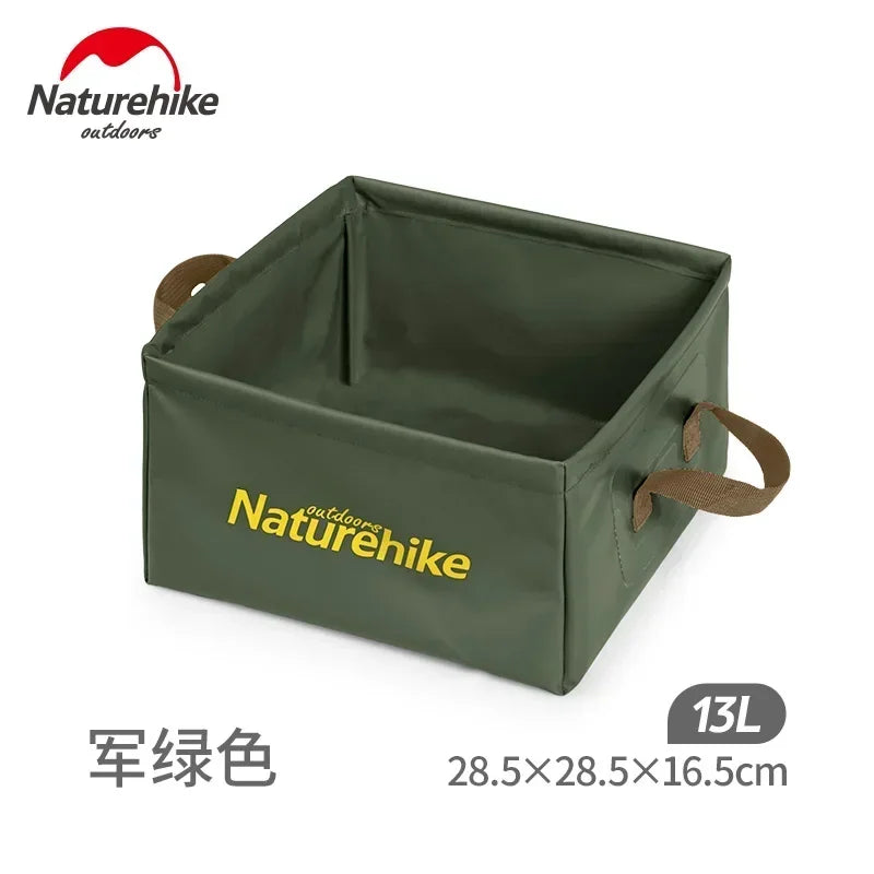 Naturehike-Car Water Bucket Collapsible Square Bucket Container Outdoor Multifunctional Portable Camping Washbasin 13L