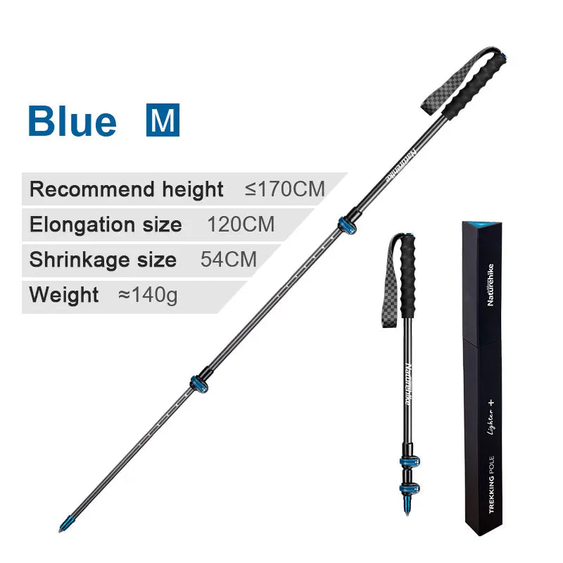 Naturehike Ultralight Carbon Fiber 3-section External Lock Trekking Pole Hiking Mountaineering Portable Cane