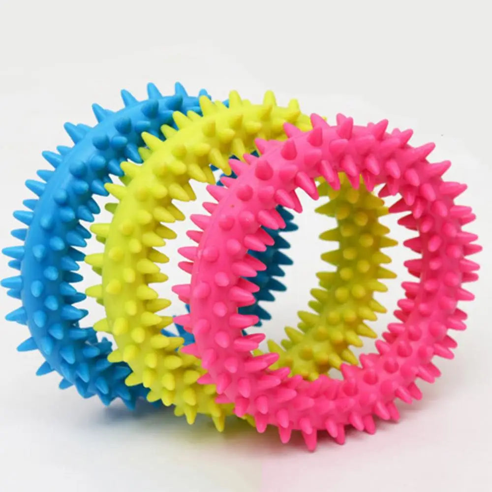 Interactive Pet Supply Toy Dog Toys Training Flying Discs Pet Ring Spiky Circle Ring Dog Bite-Chew Molar Cleaning Tooth Pet Supp