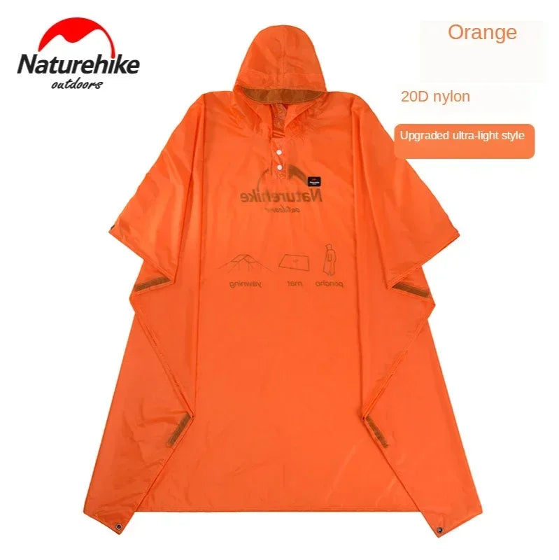 Naturehike Outdoor mountaineering walking 3 in 1 poncho Triad to groundsheet awning raincoat outdoor raincoat