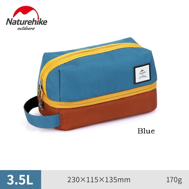 Naturehike 3.5L Oxford Toiletry Bag Sorting Cosmetic Combo Dry Wet Waterproof Washing Bag Toiletry Kit Camping Travel Organizer