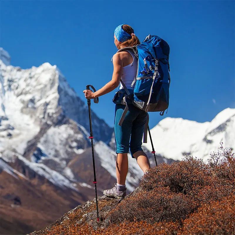 Naturehike Ultralight Carbon Fiber 3-section External Lock Trekking Pole Hiking Mountaineering Portable Cane