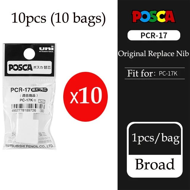 1pcs UNI POSCA Markers Set PC-17K Japan POP Poster Graffiti Pen 15mm Painting Water Based Big Head Pen Art Supplies