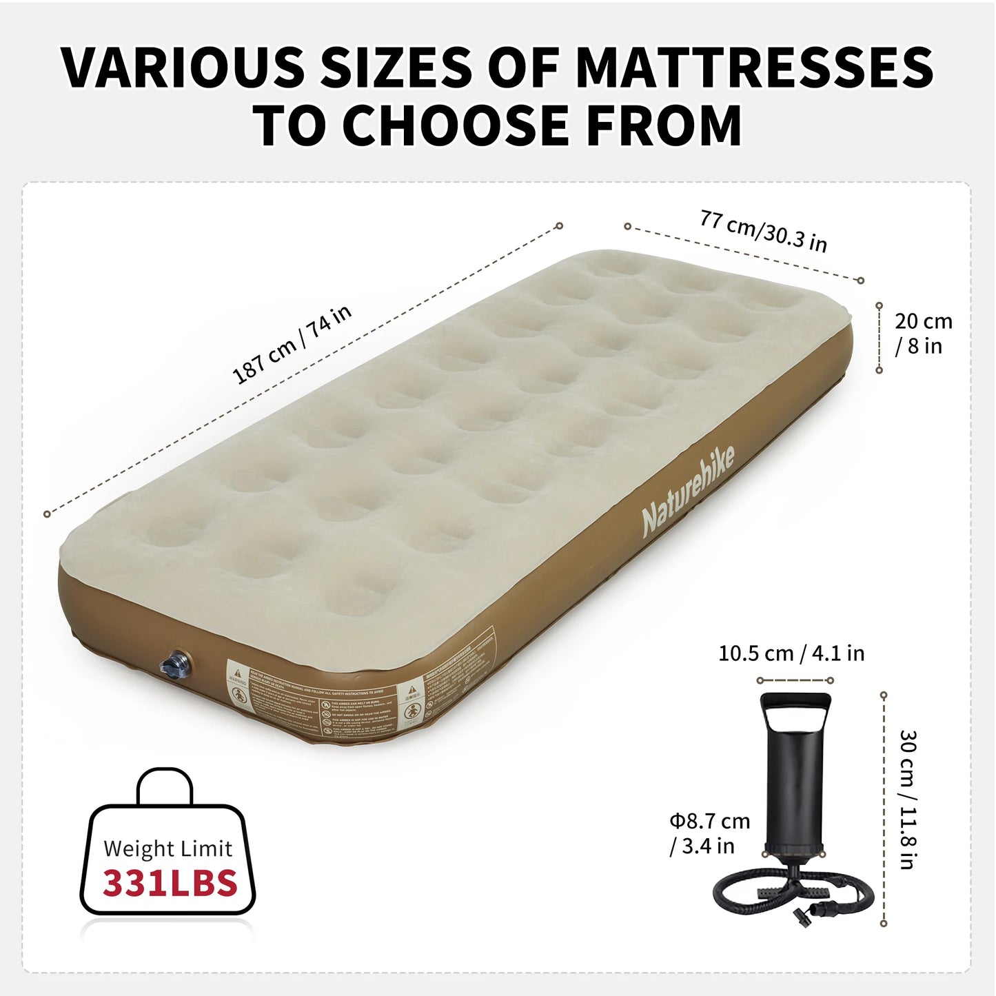 Naturehike 2025 New Camping Mattress Ergonomics Ultralight Waterproof Air Bed High Speed Built Outdoor Travel Beach Air Mattress