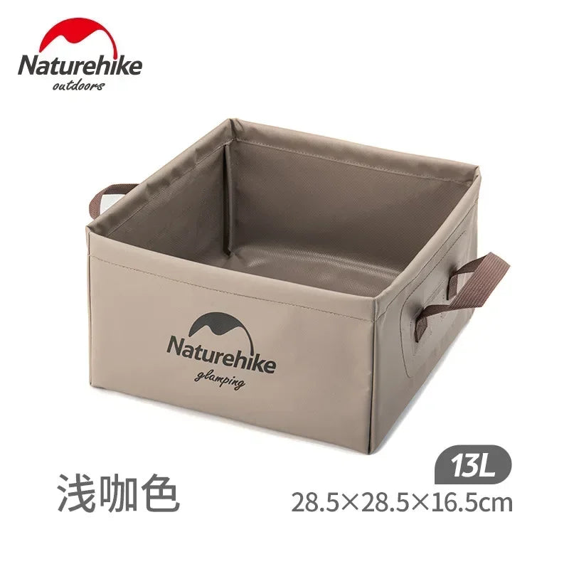 Naturehike-Car Water Bucket Collapsible Square Bucket Container Outdoor Multifunctional Portable Camping Washbasin 13L