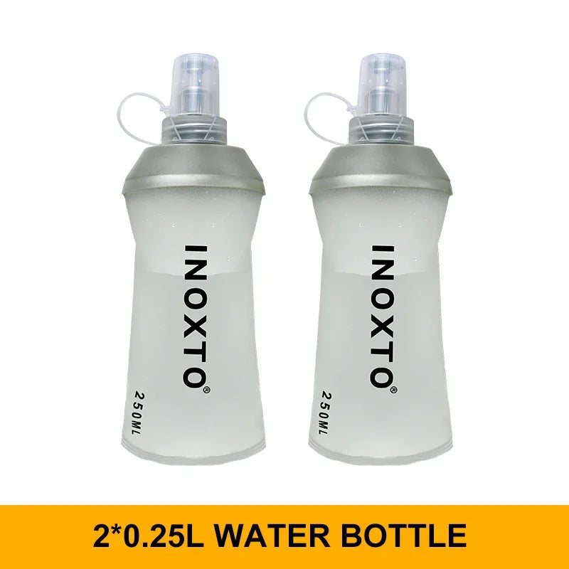 INOXTO 250ml 500ml Outdoor Running Sports PEVA Water Bottle Mountain Biking Water Bladder Soft Water Bottles for Cycling Hiking