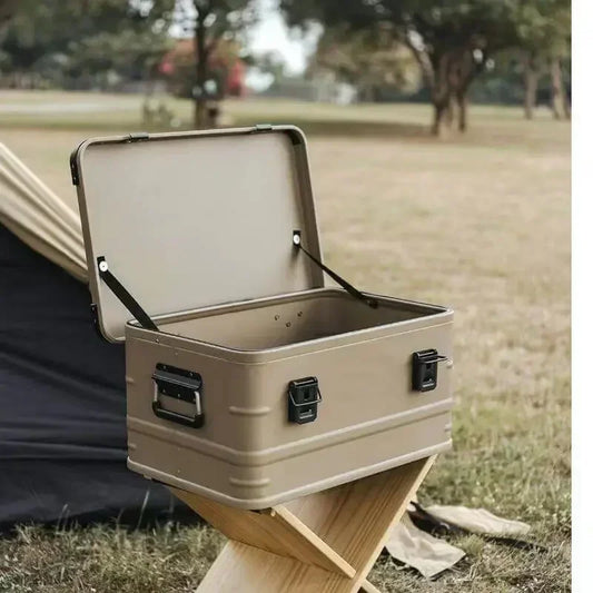 Aluminum Magnesium Alloy Storage Car Box Self Driving Travel Outdoor Camping Equipment 47L Capacity Suitcase Trunk Portable Case