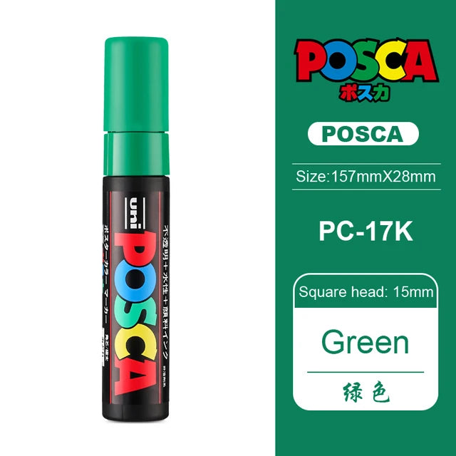 1pcs UNI POSCA Markers Set PC-17K Japan POP Poster Graffiti Pen 15mm Painting Water Based Big Head Pen Art Supplies